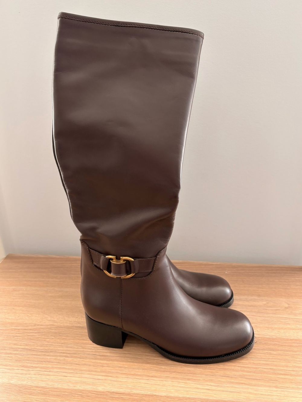 Italian Leather Chestnut Riding Boots – Made in Italy – Size 36 NWOT